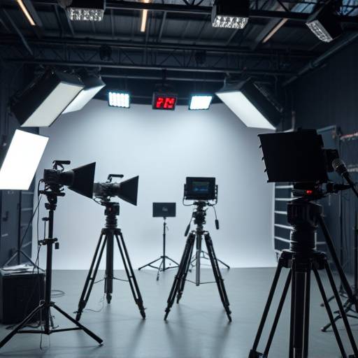 Video production setup on a set